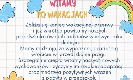 Witamy po wakacjach